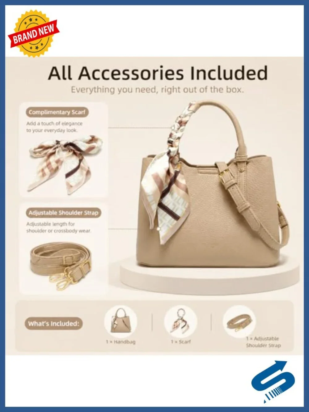 Faux Leather Top Handle Bucket Bag with Scarf Detail Crossbody